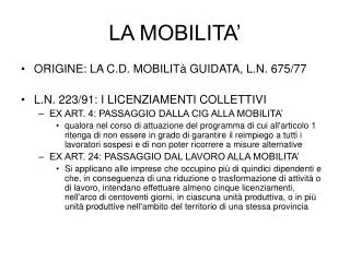 la mobilita