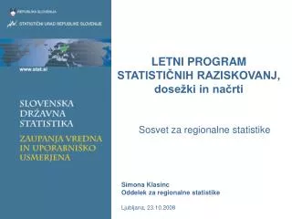 letni program statisti nih raziskovanj dose ki in na rti