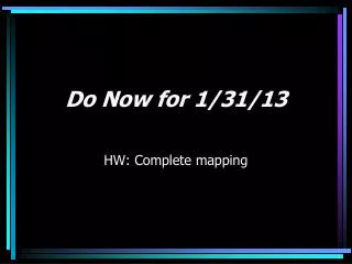 Do Now for 1/31/13