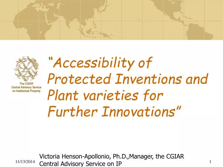 accessibility of protected inventions and plant varieties for further innovations