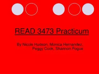 READ 3473 Practicum