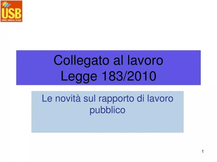 collegato al lavoro legge 183 2010