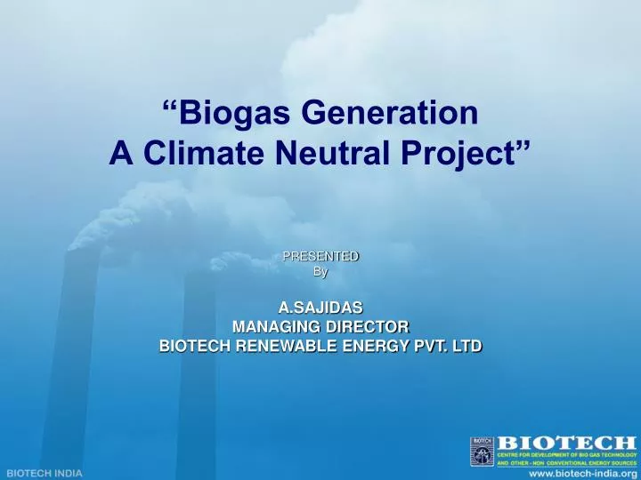 biogas generation a climate neutral project