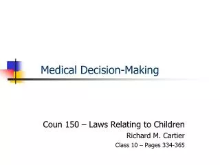 Medical Decision-Making