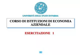 corso di istituzioni di economia aziendale