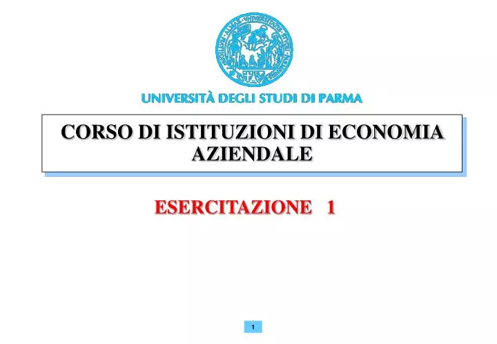 corso di istituzioni di economia aziendale