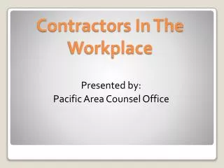 Contractors In The Workplace