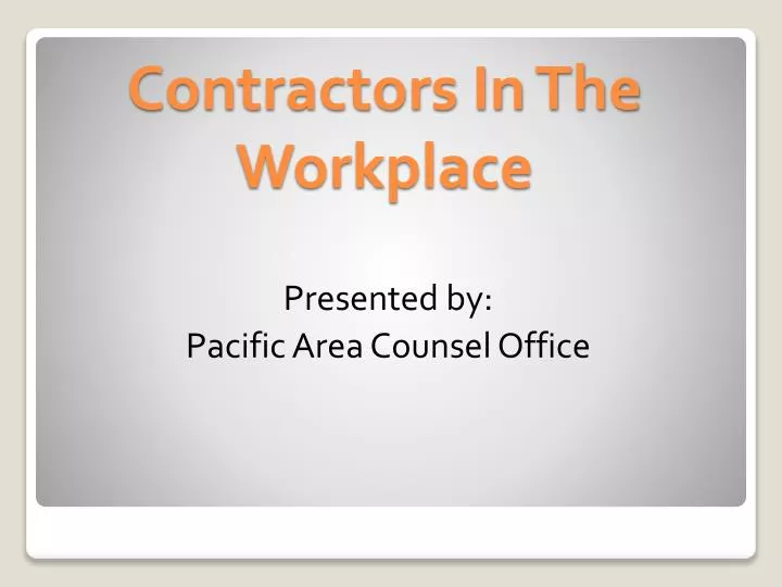 contractors in the workplace