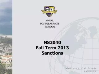 NS3040 Fall Term 2013 Sanctions