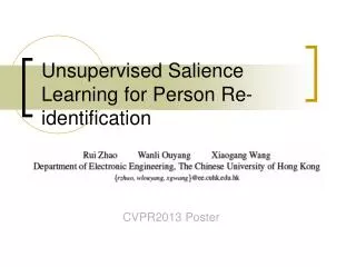 Unsupervised Salience Learning for Person Re-identification