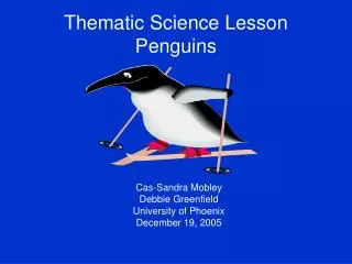 Thematic Science Lesson Penguins
