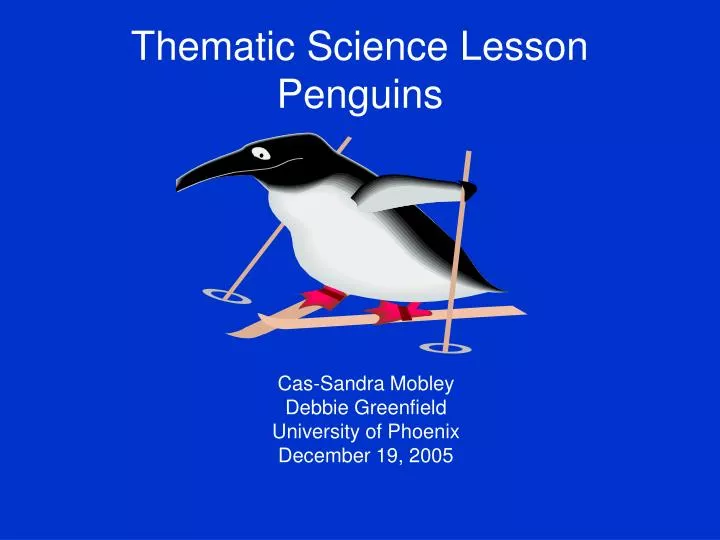 thematic science lesson penguins