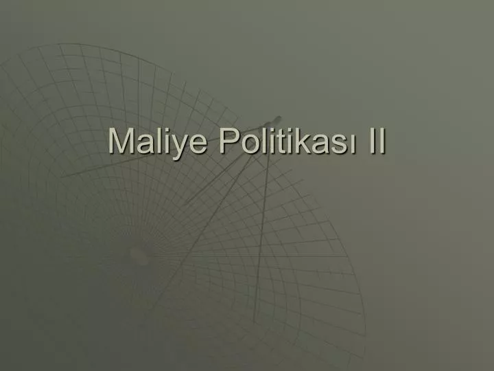 maliye politikas ii