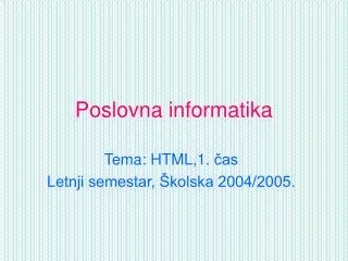 poslovna informatika