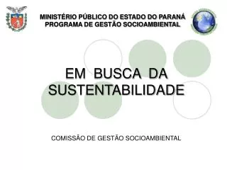 em busca da sustentabilidade