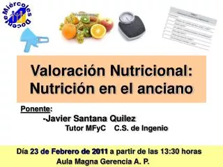 valoraci n nutricional nutrici n en el anciano
