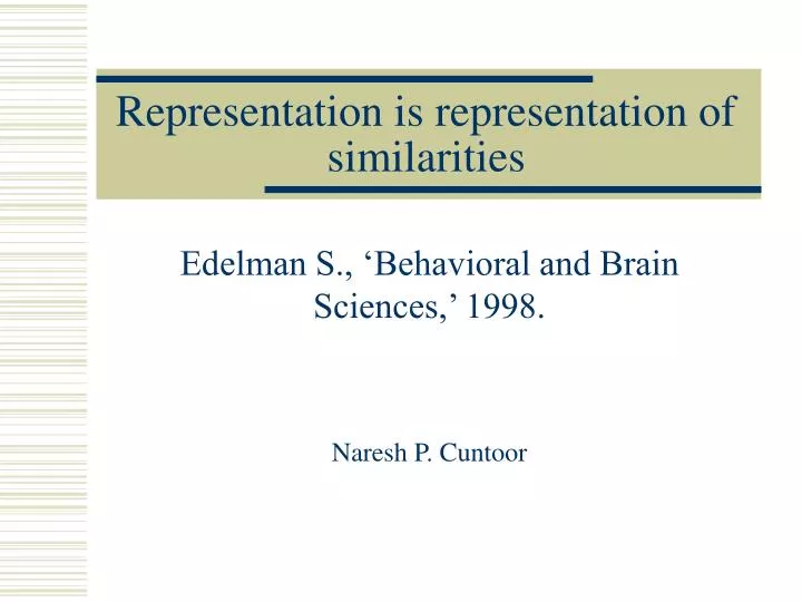 representation is representation of similarities