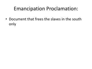 Emancipation Proclamation: