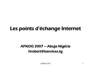 les points d change internet