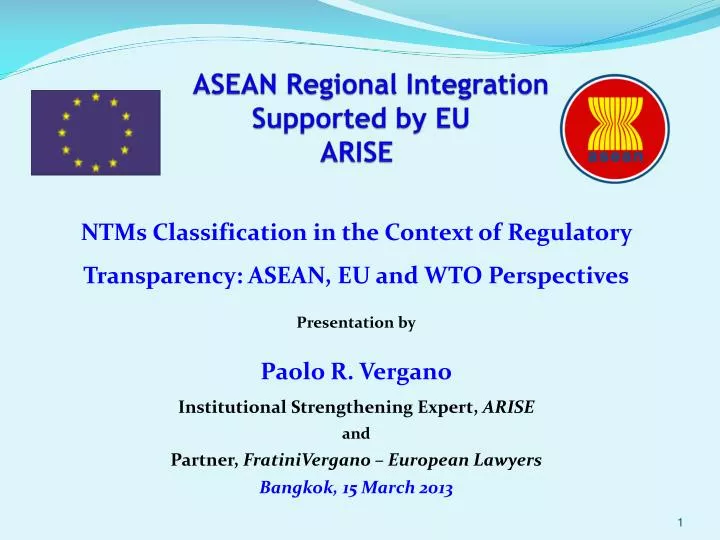 asean r egional integration supported by eu arise