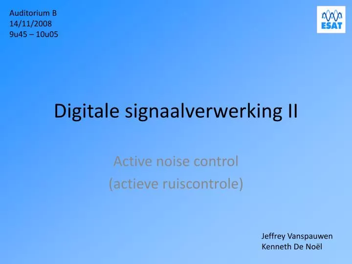 digitale signaalverwerking ii