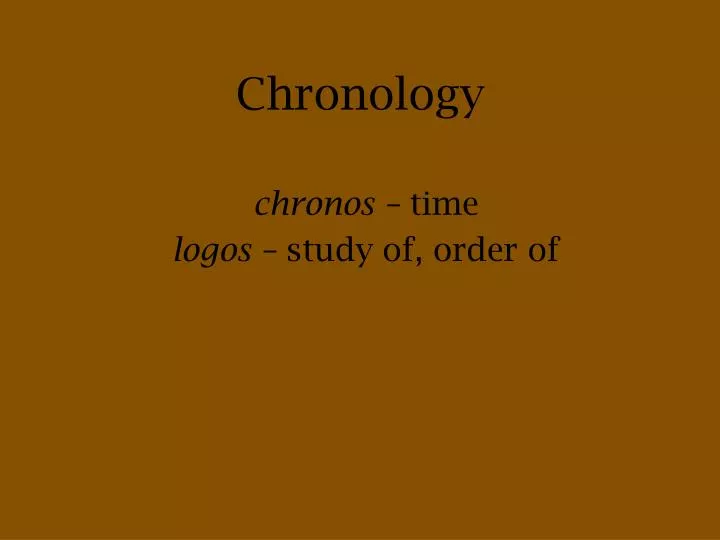 chronology