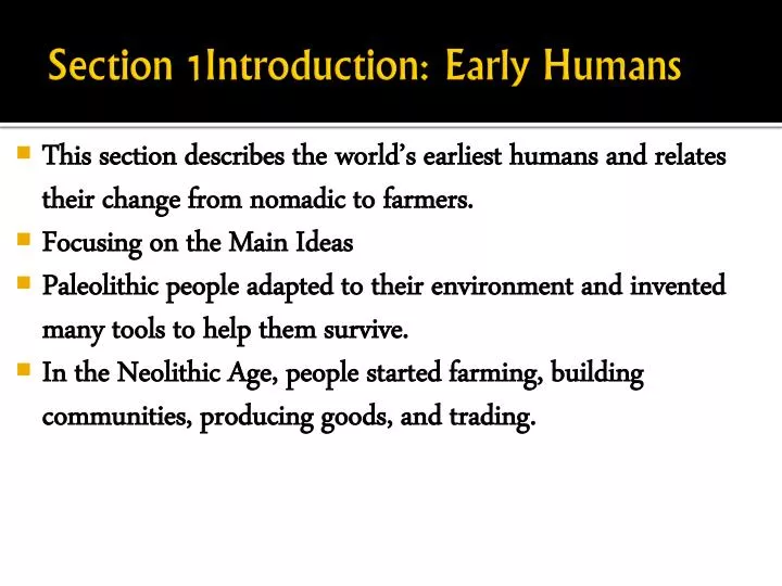section 1introduction early humans