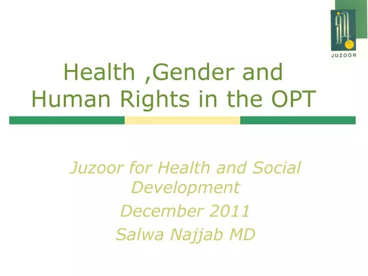 health gender and human rights in the opt
