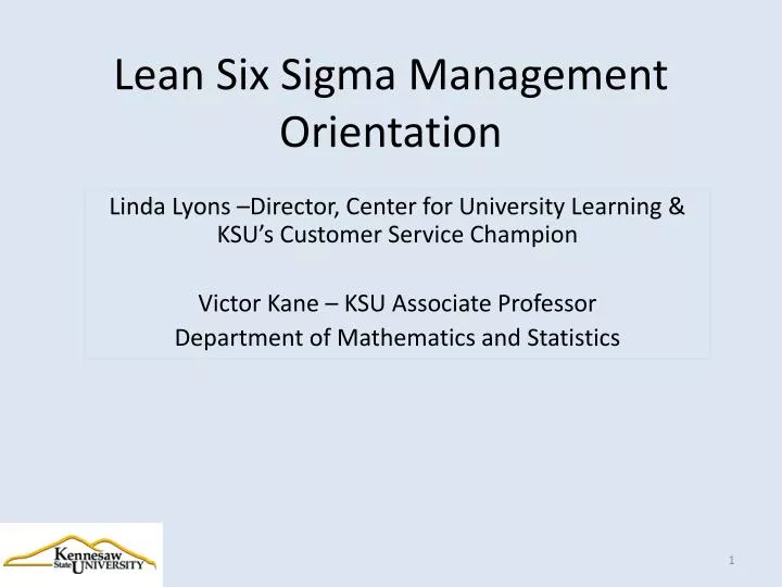 lean six sigma management orientation