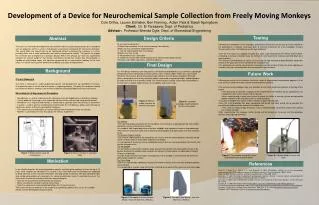 Development of a Device for Neurochemical Sample Collection from Freely Moving Monkeys