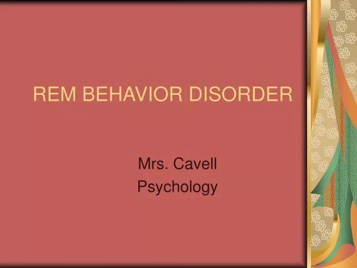 rem behavior disorder