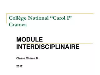 coll ge national carol i craiova