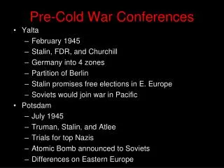 Pre-Cold War Conferences