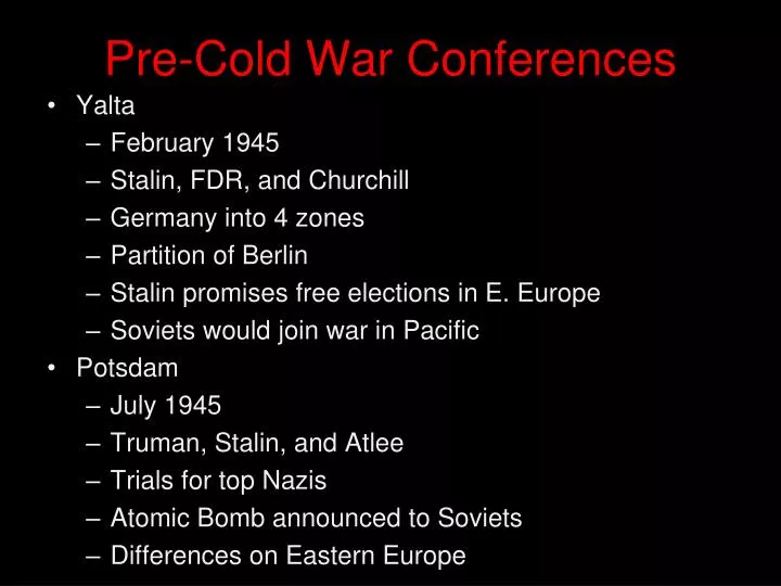 pre cold war conferences
