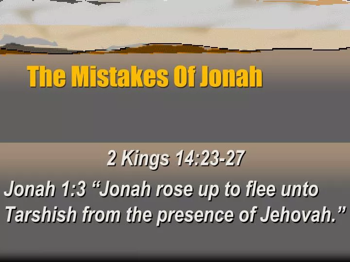 the mistakes of jonah