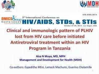 Aisa N Muya, MD, MPH Management and Development for Health ( MDH)