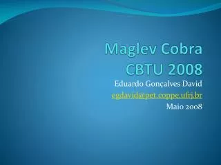 maglev cobra cbtu 2008