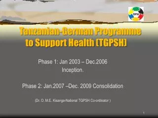 Tanzanian-German Programme to Support Health (TGPSH)