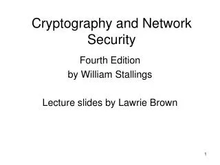 cryptography and network security