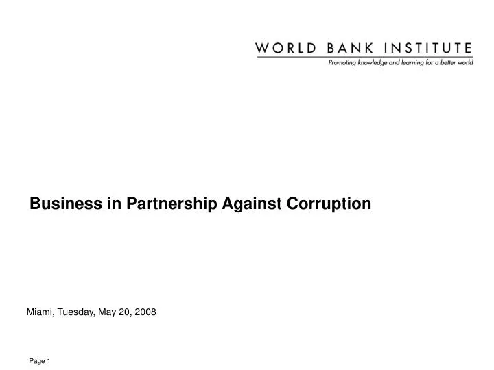 business in partnership against corruption