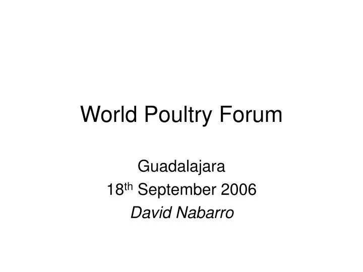 world poultry forum