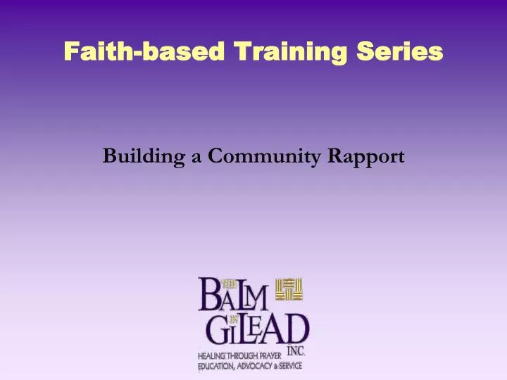 faith based training series
