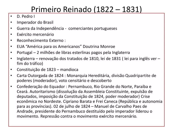 primeiro reinado 1822 1831