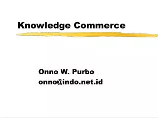 Knowledge Commerce