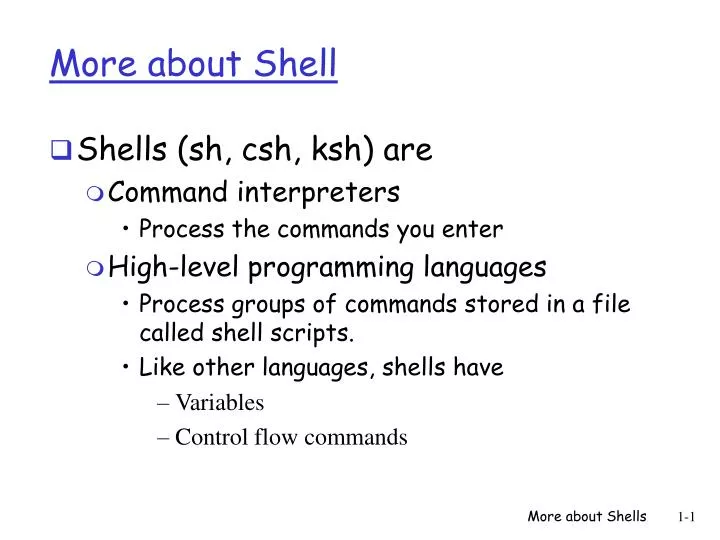 more about shell