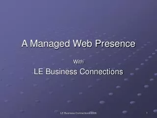 A Managed Web Presence