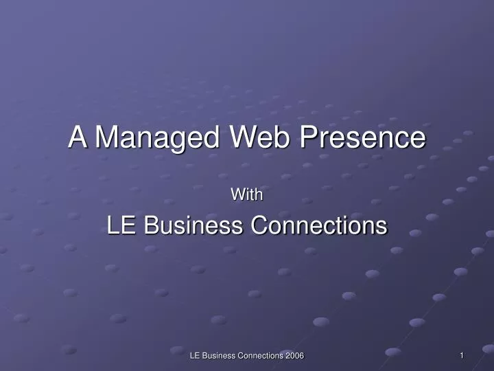 a managed web presence