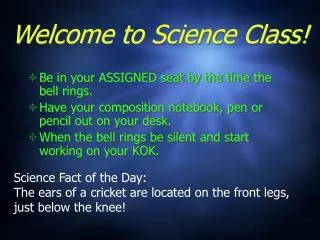Welcome to Science Class!