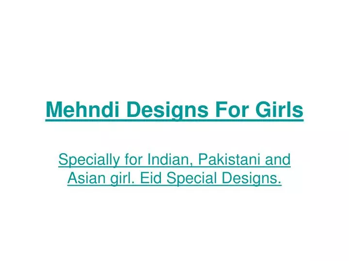mehndi designs for girls