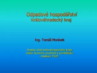 odpadov hospod stv kr lov hradeck kraj